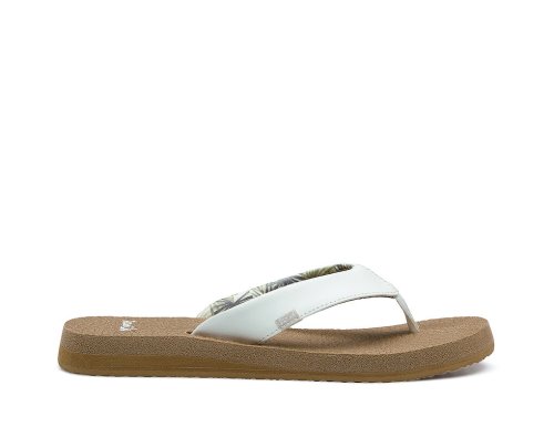 Sanuk Yoga Mat Cushioned - Sanuk Flip Flops Womens White / Brown - Philippines WHUAQM164